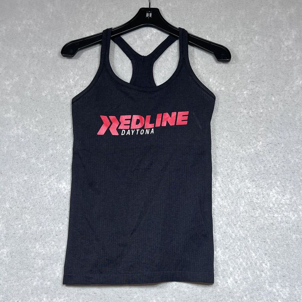 Lululemon Tank Top Shirt Womens Size 8 Black Racerback Redline Daytona